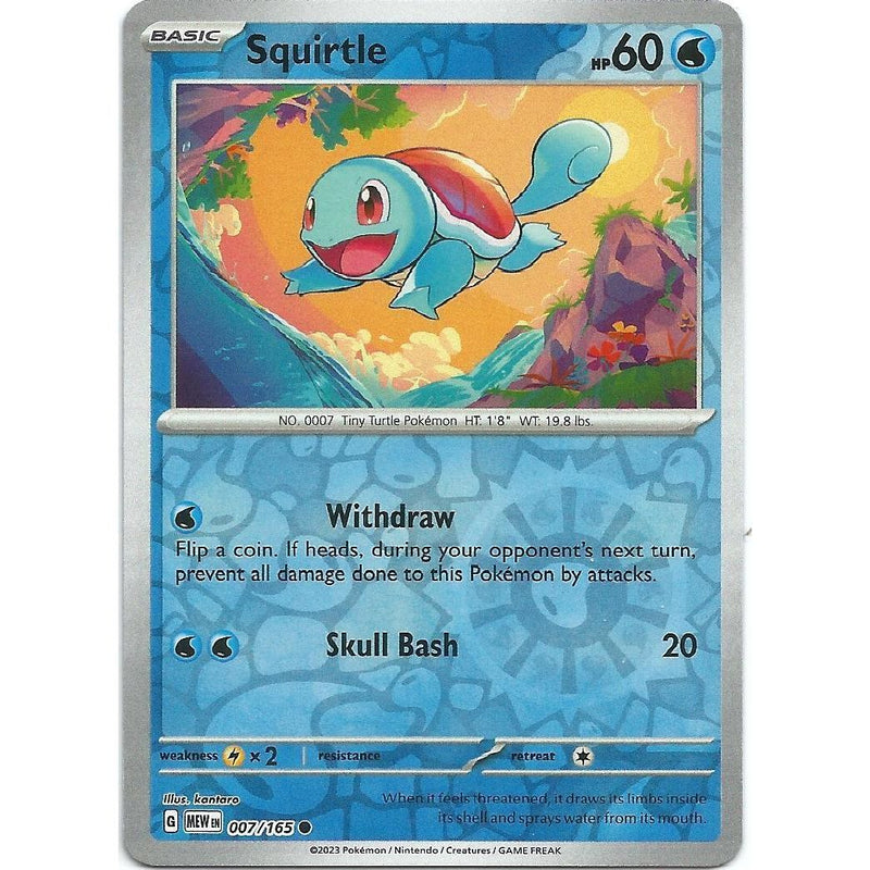 Squirtle (Reverse Holo) 007/165 Pokemon 151 (MEW) Trading Card Common