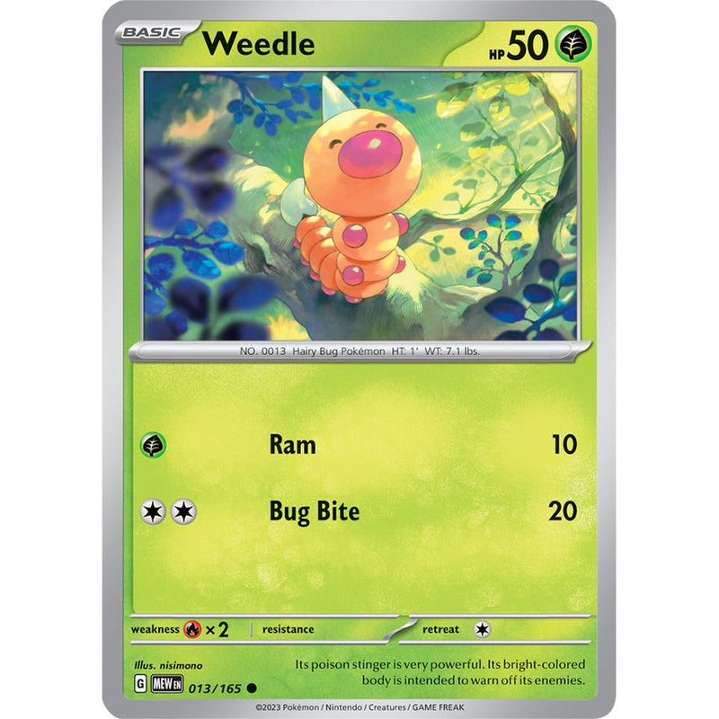 Weedle 013/165 Pokemon 151 (MEW) Trading Card Common