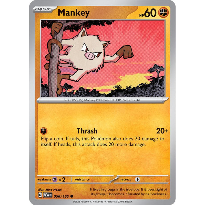 Mankey 056/165 Pokemon 151 (MEW) Trading Card Common