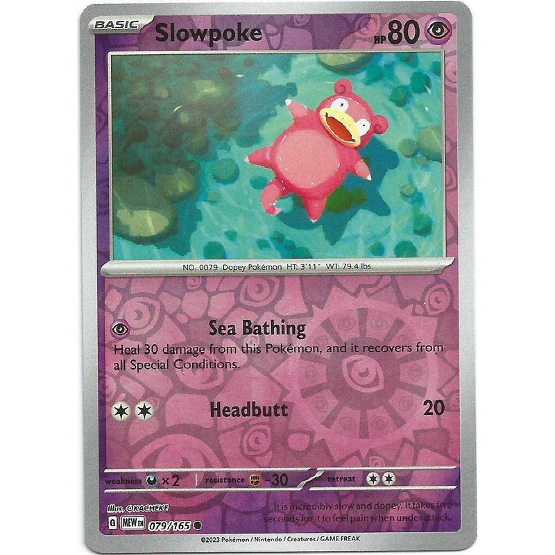 Slowpoke (Reverse Holo) 079/165 Pokemon 151 (MEW) Trading Card Common