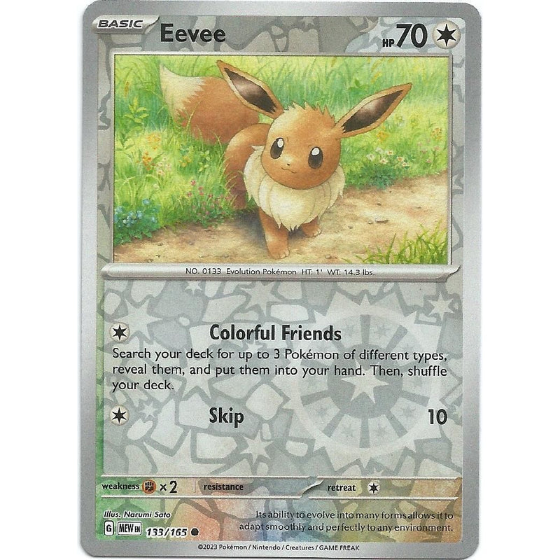 Eevee (Reverse Holo) 133/165 Pokemon 151 (MEW) Trading Card Common