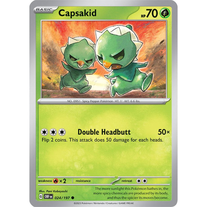 Capsakid 024/197 Pokemon Obsidian Flames (OBF EN) Trading Card Common