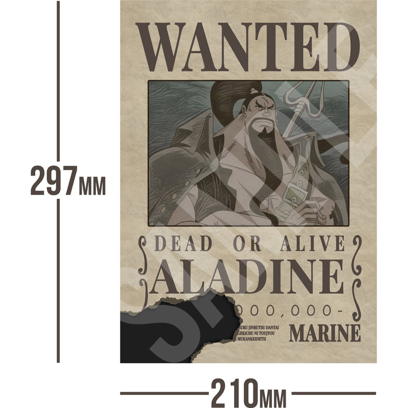 Aladine One Piece Wanted Bounty A4 Poster Unknown Bounty