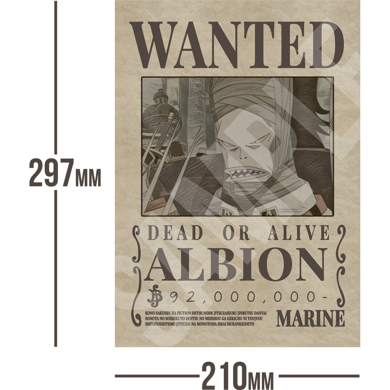 Albion One Piece Wanted Bounty A4 Poster 92,000,000 Belly