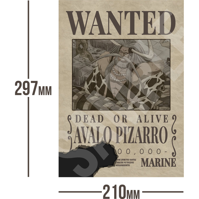 Avalo Pizarro One Piece Wanted Bounty A4 Poster Unknown Bounty