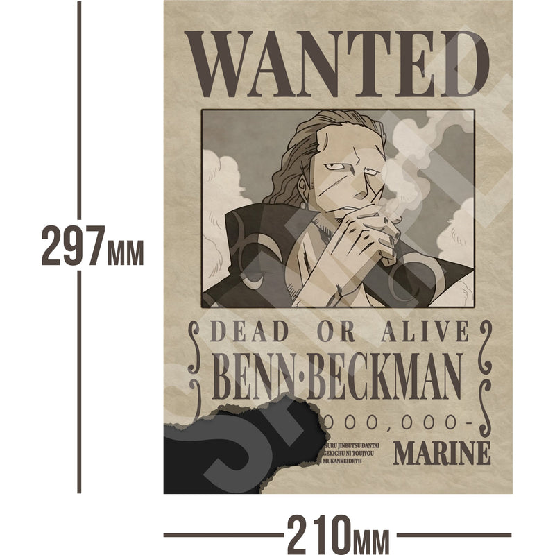 Benn Beckman One Piece Wanted Bounty A4 Poster Unknown Bounty
