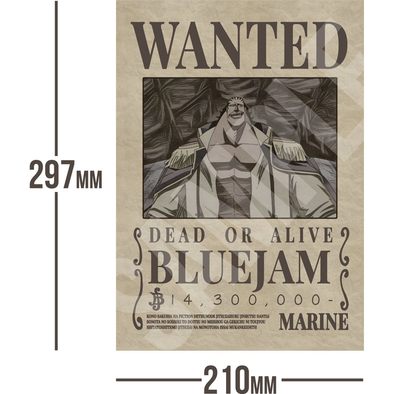 Bluejam One Piece Wanted Bounty A4 Poster 14,300,000 Belly