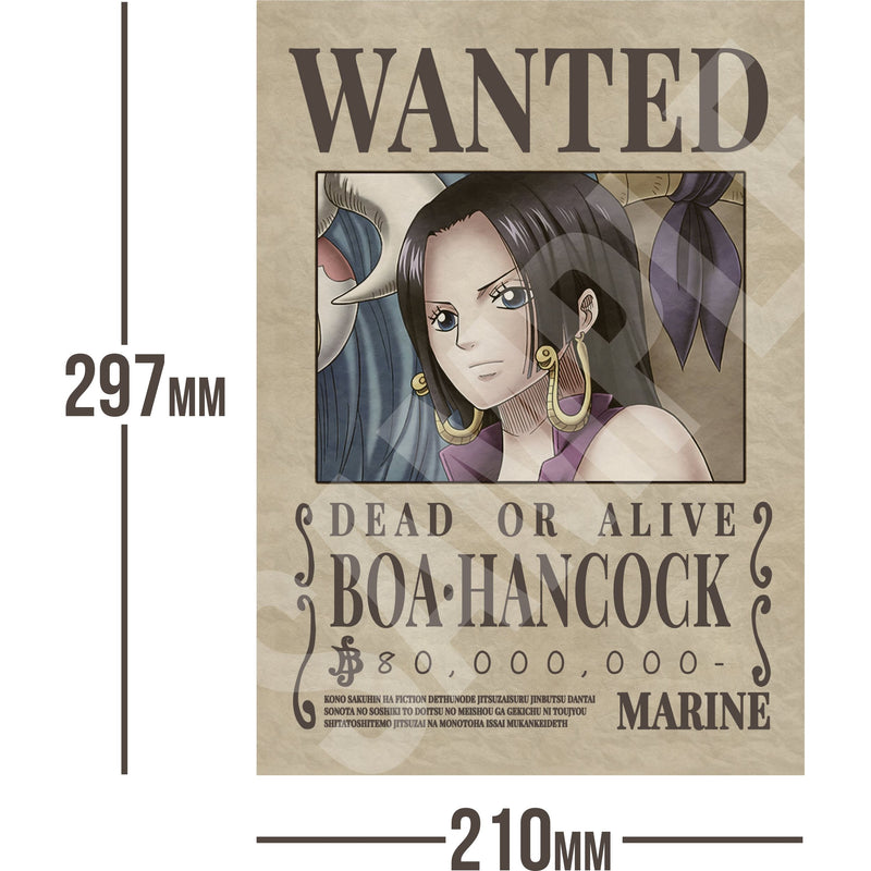 Boa Hancock One Piece Wanted Bounty A4 Poster 80,000,000 Belly