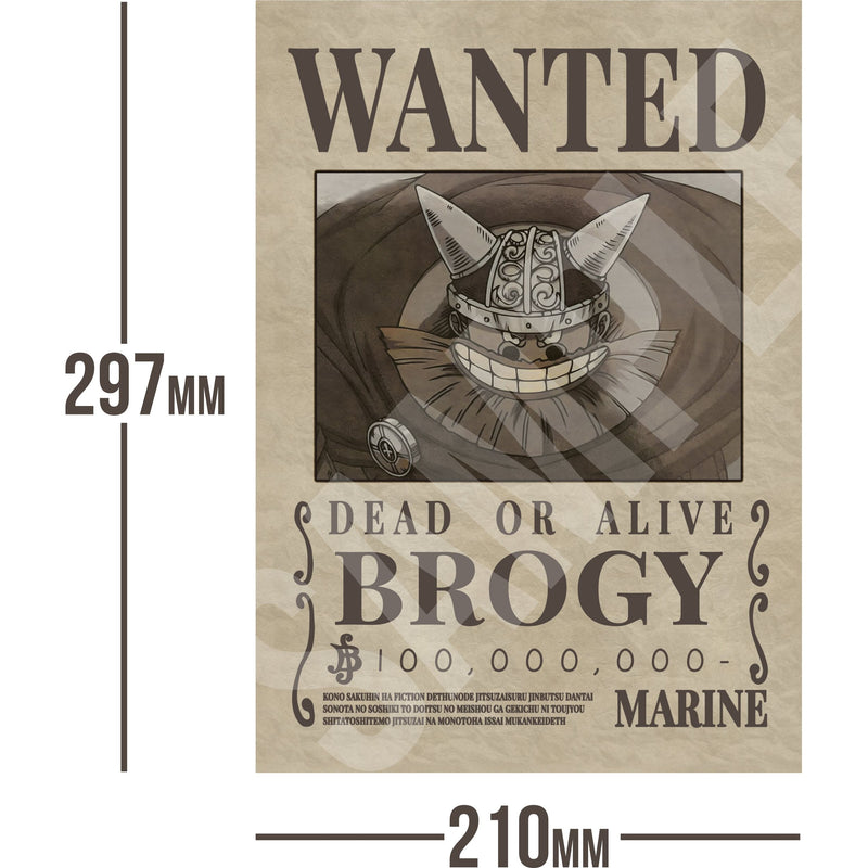 Brogy One Piece Wanted Bounty A4 Poster 100,000,000 Belly