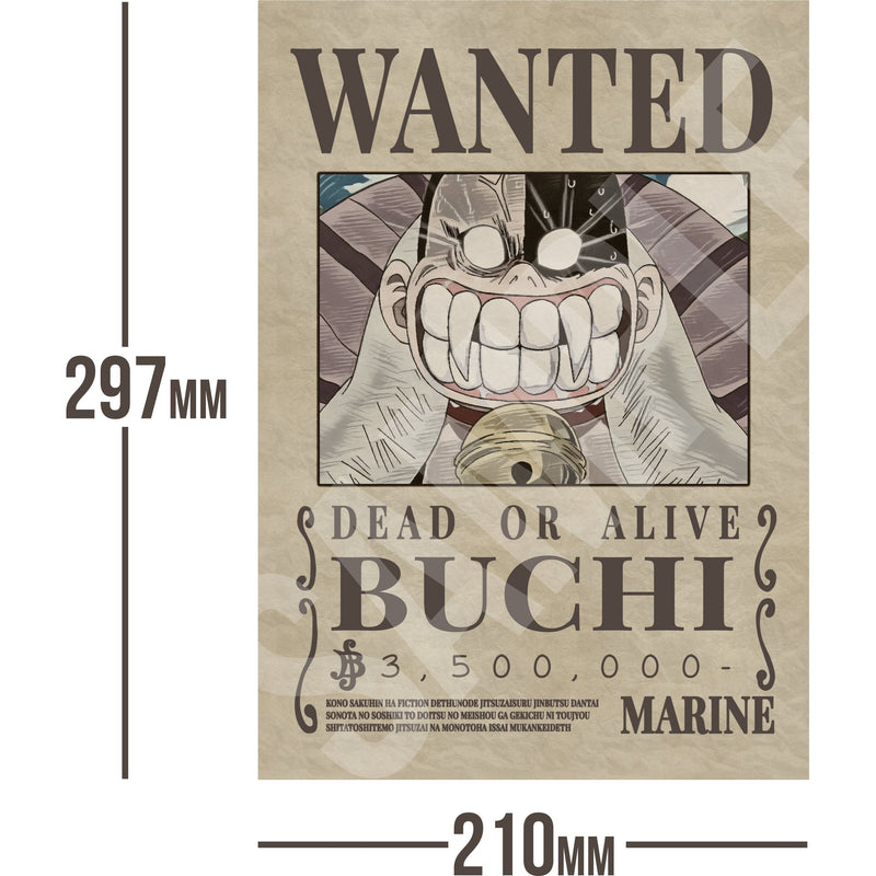 Buchi One Piece Wanted Bounty A4 Poster 3,500,000 Belly