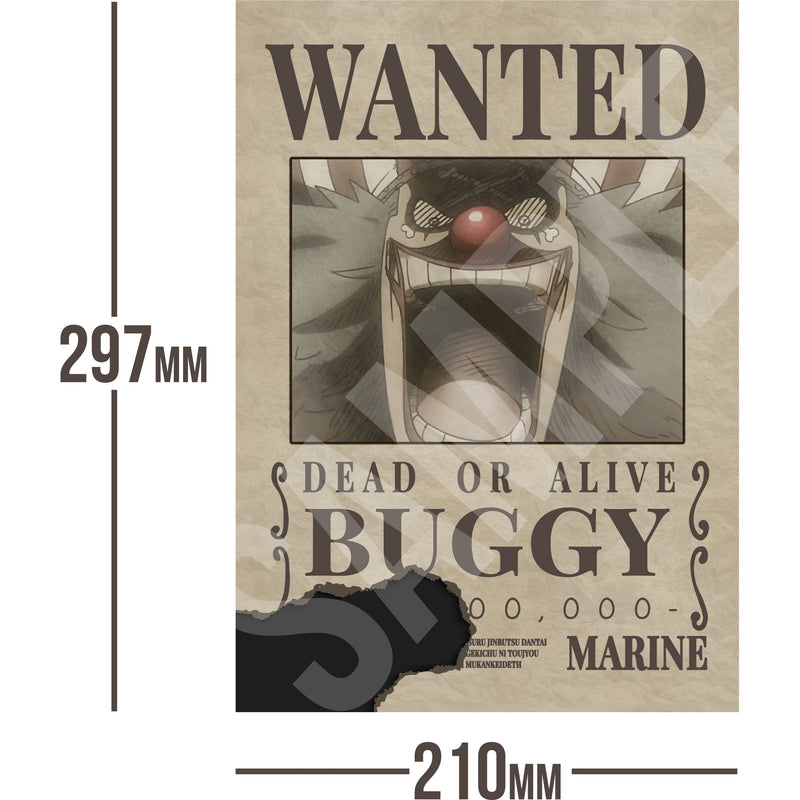 Buggy One Piece Wanted Bounty A4 Poster Unknown Bounty