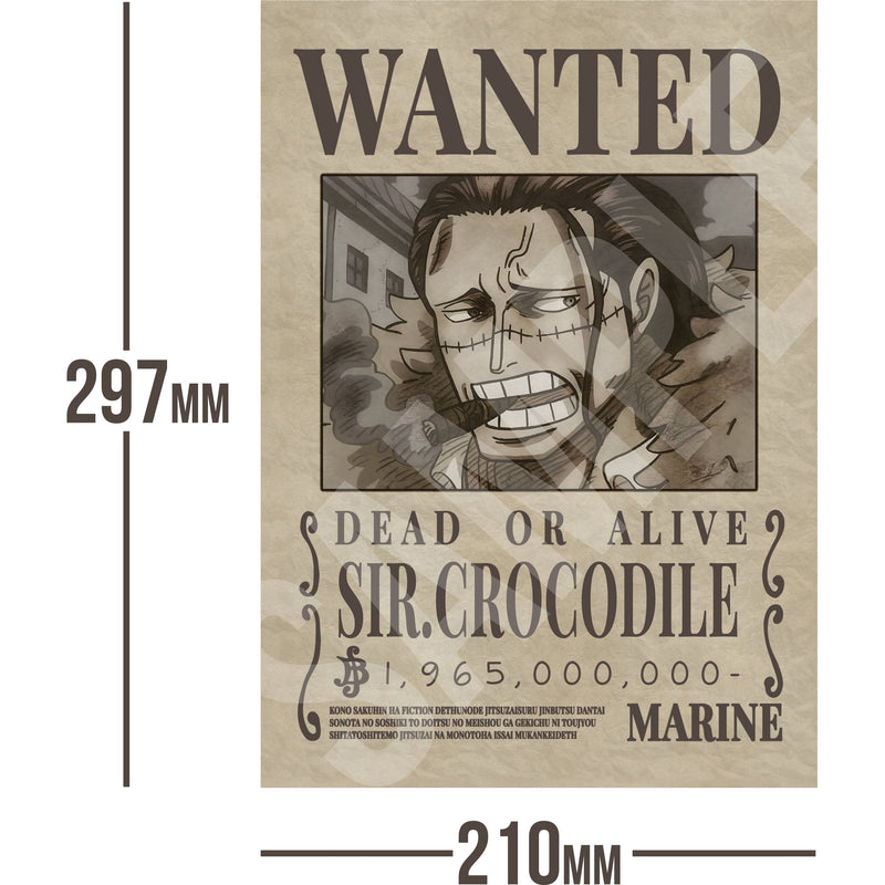 Crocodile One Piece Wanted Bounty A4 Poster 1,965,000,000 Belly