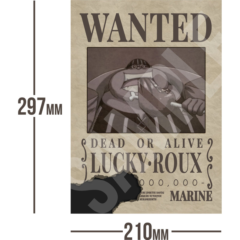 Lucky Roux One Piece Wanted Bounty A4 Poster Unknown Bounty