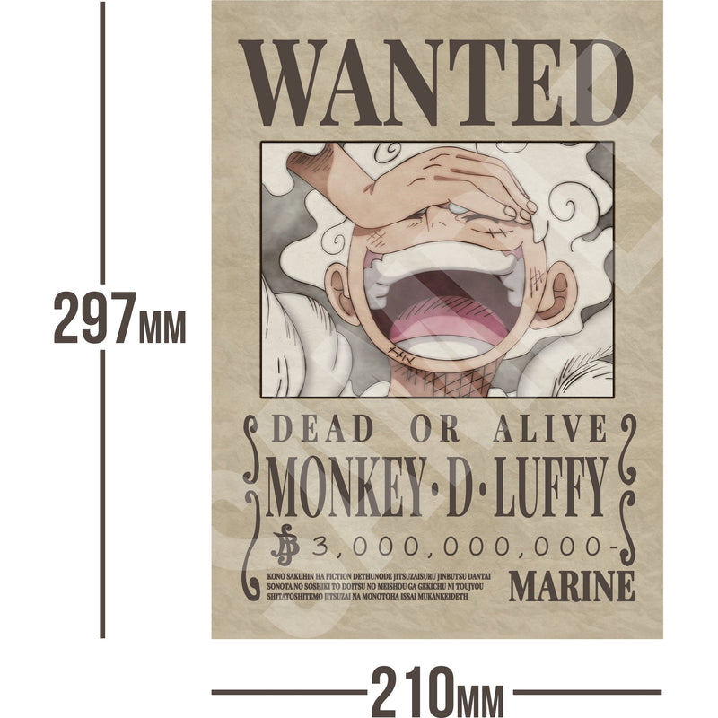 Monkey D Luffy One Piece Wanted Bounty A4 Poster 3,000,000,000 Belly