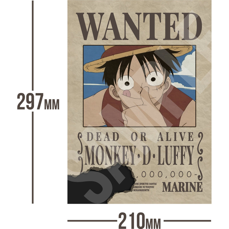 Monkey D Luffy One Piece Wanted Bounty A4 Poster "Eye Catcher"