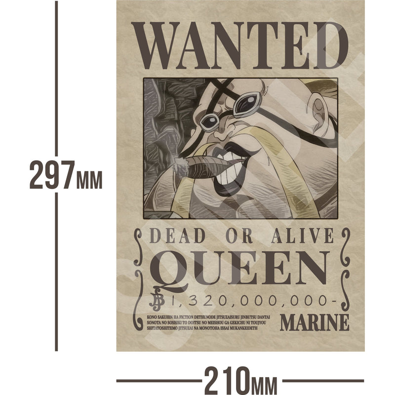 Queen One Piece Wanted Bounty A4 Poster 1,320,000,000 Belly