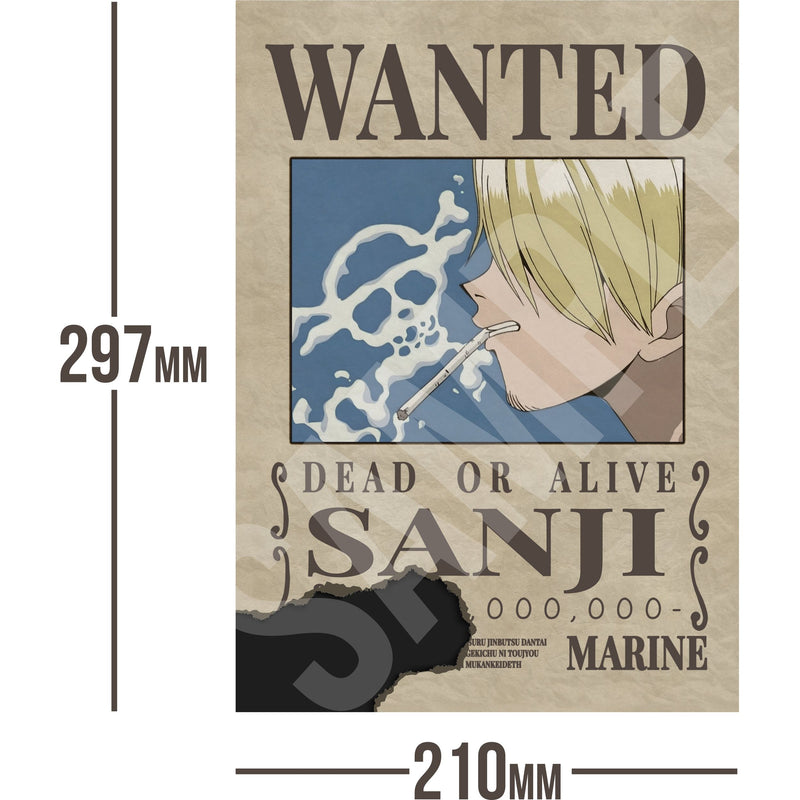 Vinsmoke Sanji One Piece Wanted Bounty A4 Poster "Eye Catcher"