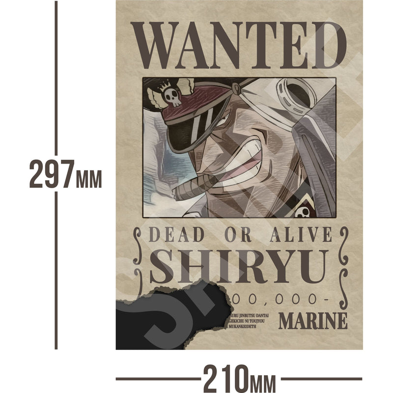 Shiryu One Piece Wanted Bounty A4 Poster Unknown Bounty
