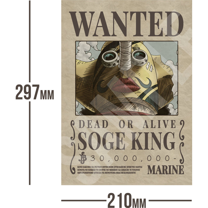 Soge King (Usopp) One Piece Wanted Bounty A4 Poster 30,000,000 Belly
