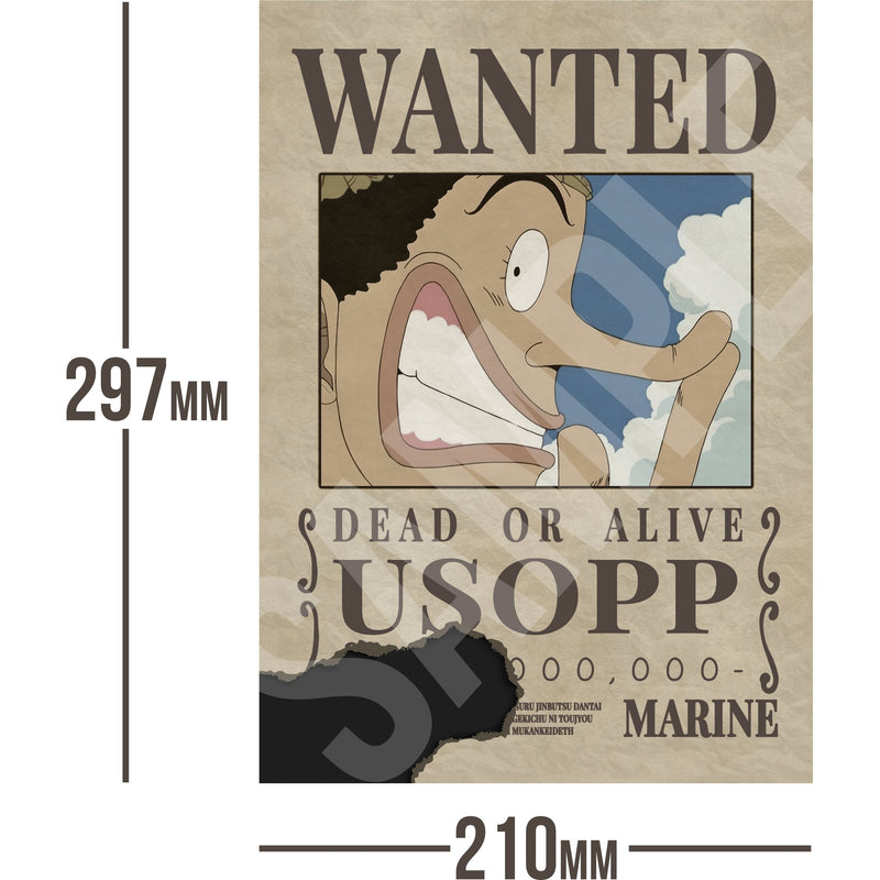Usopp One Piece Wanted Bounty A4 Poster "Eye Catcher"