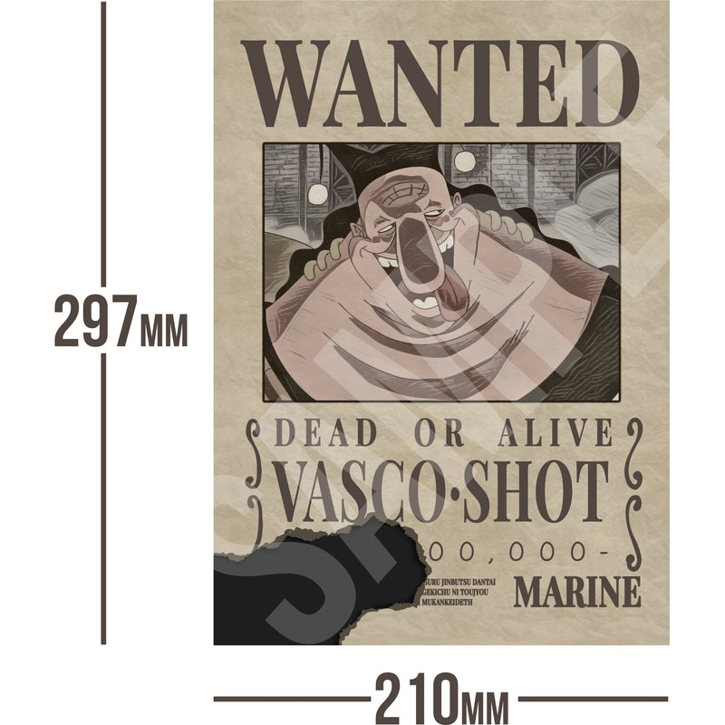 Vasco Shot One Piece Wanted Bounty A4 Poster Unknown Bounty