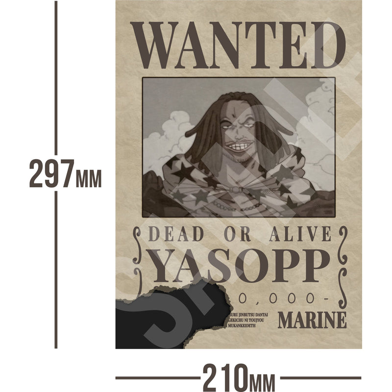 Yasopp One Piece Wanted Bounty A4 Poster Unknown Bounty
