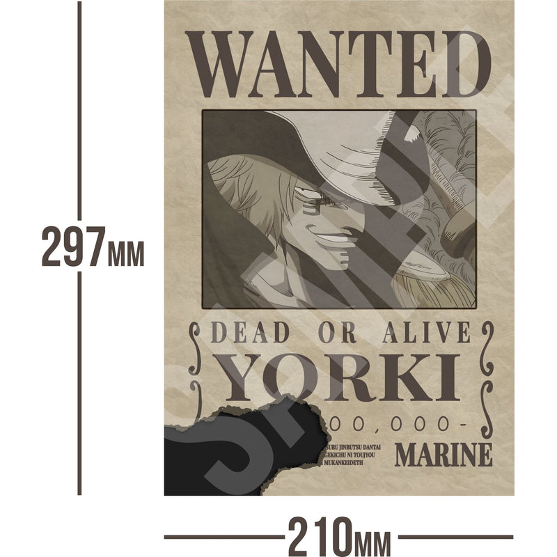 Yorki One Piece Wanted Bounty A4 Poster Unknown Bounty