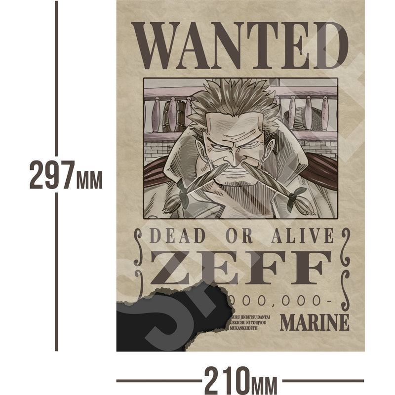 Zeff One Piece Wanted Bounty A4 Poster Unknown Bounty
