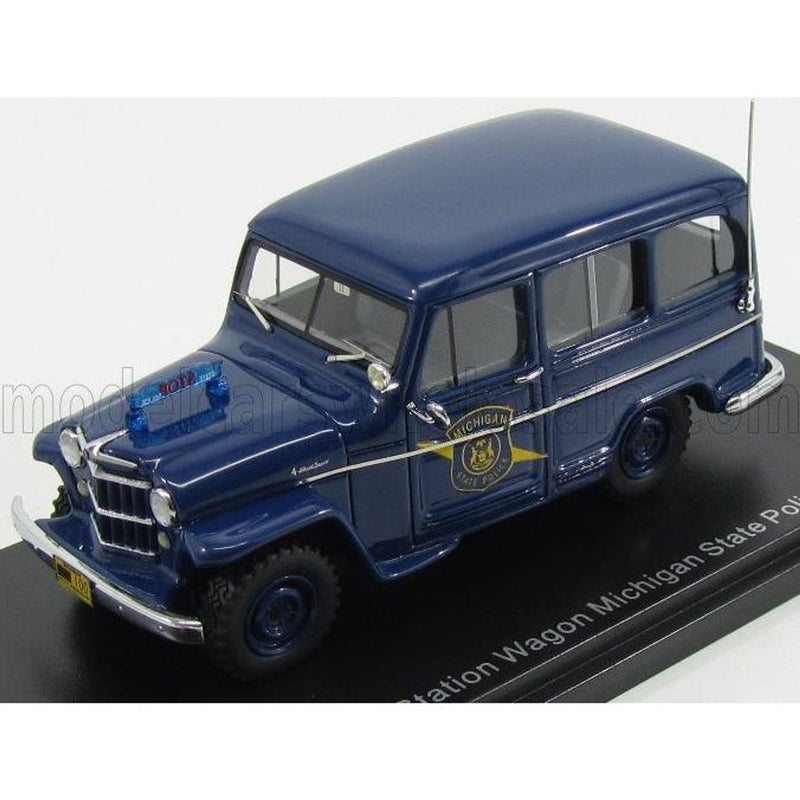 Jeep Willys Station Wagon Michigan State Police 1954 Blue - 1:43