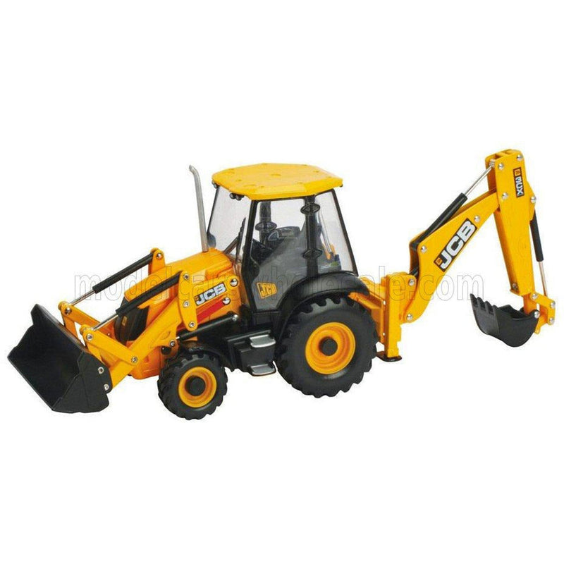 Jbc 3Cx Ruspa Escavatore Gommata Tractor - Scraper - Excavator Yellow Black 1:32