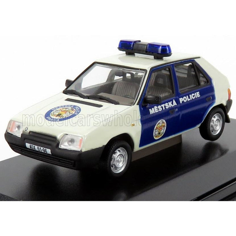 Skoda Favorit 136L VB Policie Praha 1988 White Blue 1:43