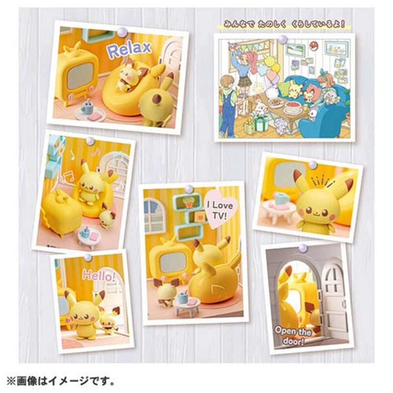 Pikachu & Pichu Pokemon Pokepiece Models House Livingroom 25.7x18.2x8.9cm