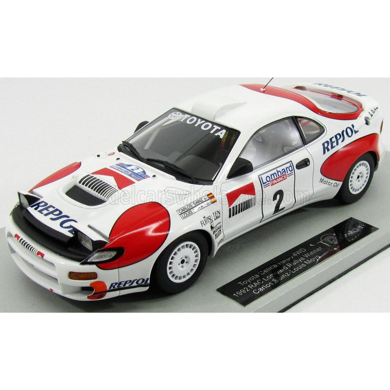 Toyota Celica GT4 (St185) N 2 Winner Rally Rac 1992 C.Sainz - L.Moya White Red 1:18