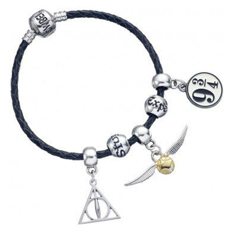 Harry Potter: Charm Set - Black Leather Bracelet