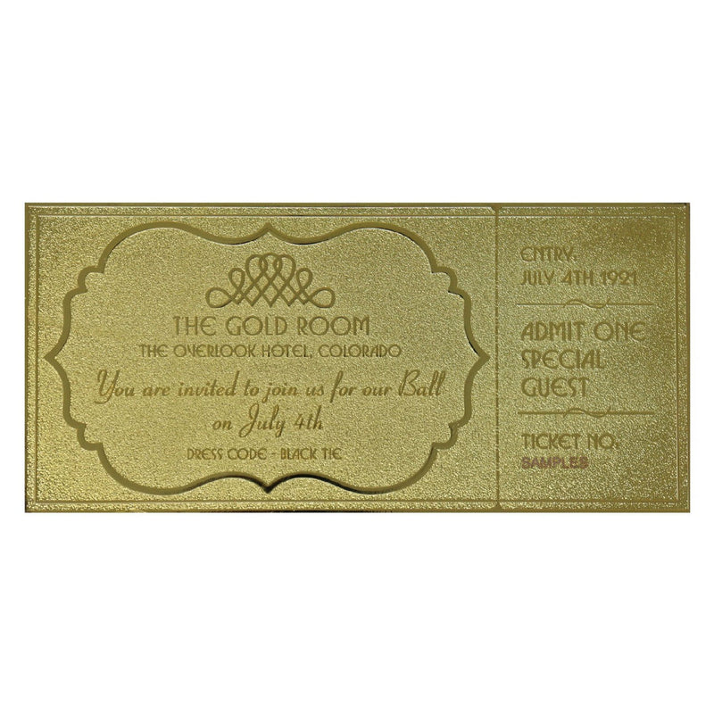 The Shining: The Overlook Hotel Ball 24k Gold Plated Ticket Replica