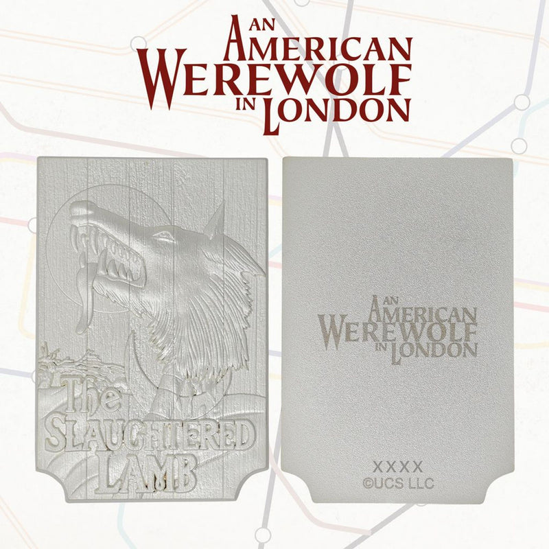 An American Werewolf In London: Slaughtered Lamb Pub Sign Silver Plated Replica