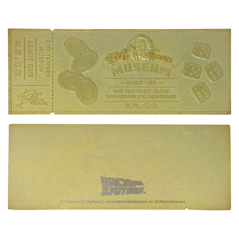 Back To The Future: Biff Tannen Museum Entrance 24k Gold Plated Ticket Replica