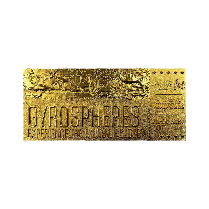 Jurassic World: Gyrosphere Ticket 24k Gold Plated Replica