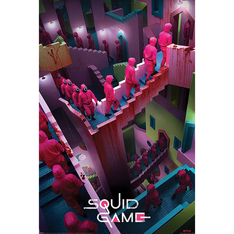 Squid Game: Crazy Stairs 91 X 61 Cm Poster