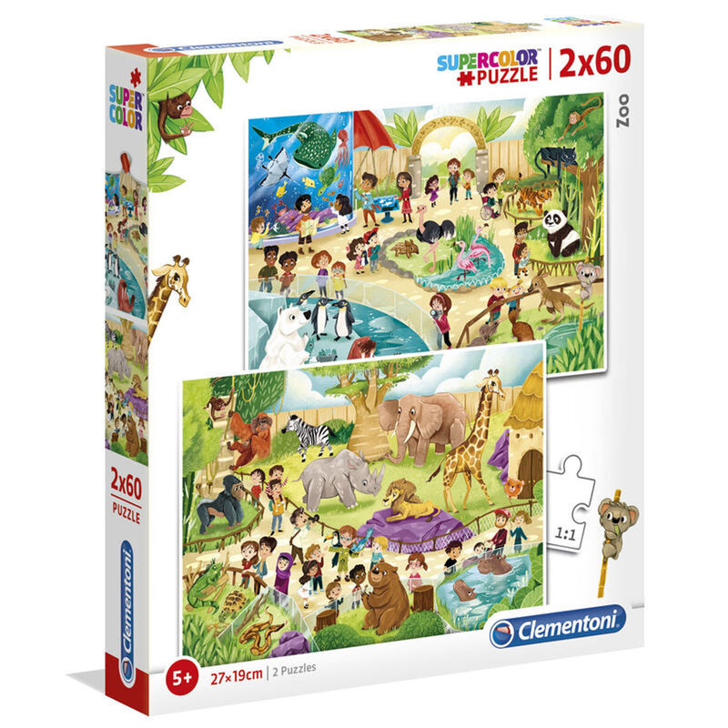 Zoo Puzzle Of 2 x 60 Pieces - 28 x 24.4 x 3.9 CM