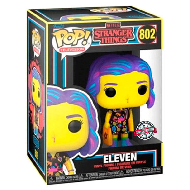 POP Figure Stranger Things Eleven In Mall Outfit Black Light Exclusive