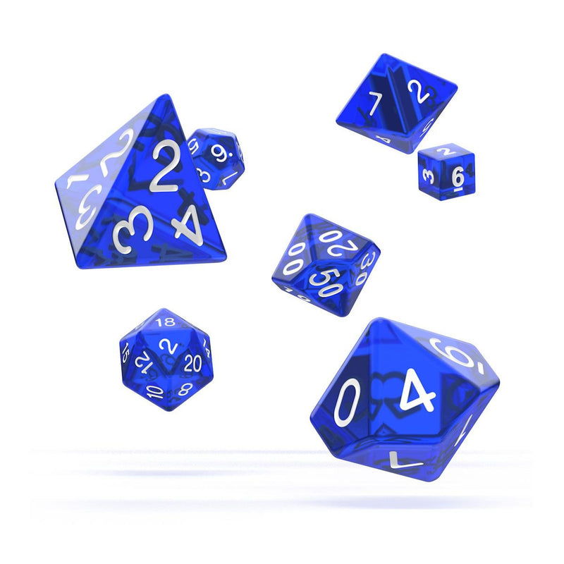 Oakie Doakie Dice Role Playing Game Set Translucent Blue - Pack Of 7