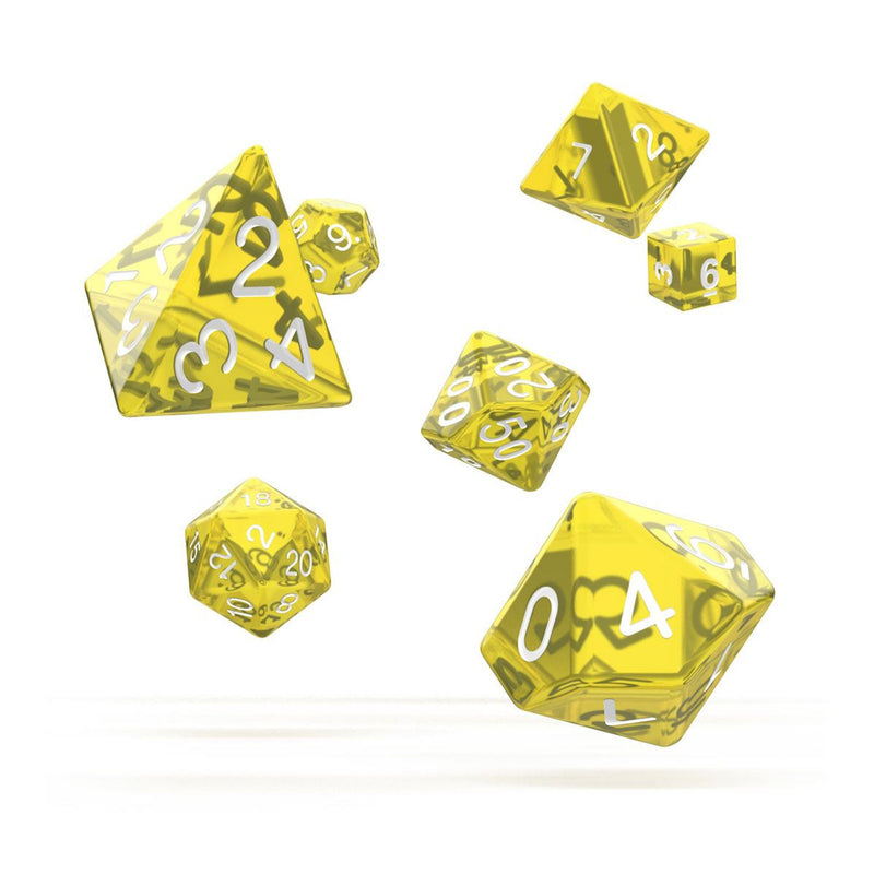 Oakie Doakie Dice Role Playing Game Set Translucent Yellow - Pack Of 7
