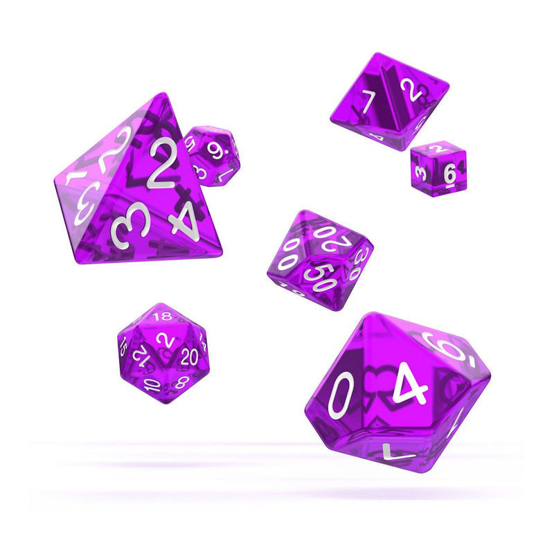 Oakie Doakie Dice Role Playing Game Set Translucent Purple - Pack Of 7