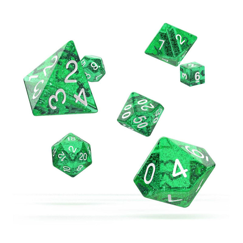 Oakie Doakie Dice Role Playing Game Set Speckled Green - Pack Of 7