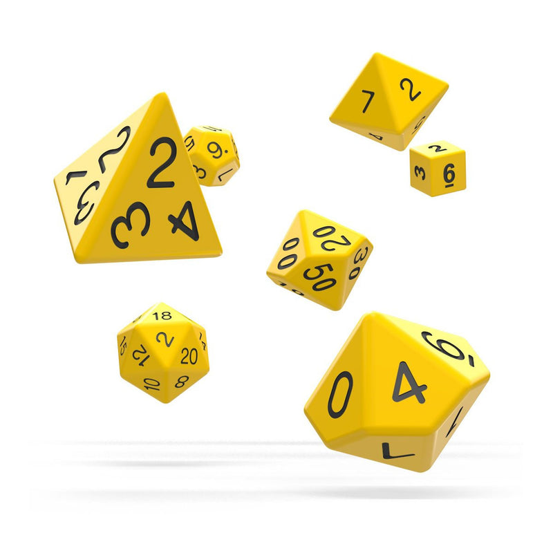 Oakie Doakie Dice Role Playing Game Set Solid Yellow - Pack Of 7