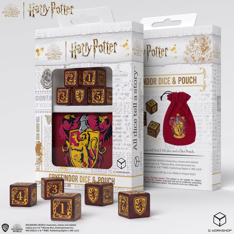 Harry Potter Dice Set Gryffindor Dice & Pouch Set - Pack Of 5