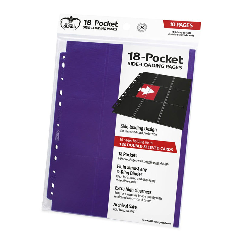 Ultimate Guard 18-Pocket Pages Side-Loading Purple - Pack Of 10