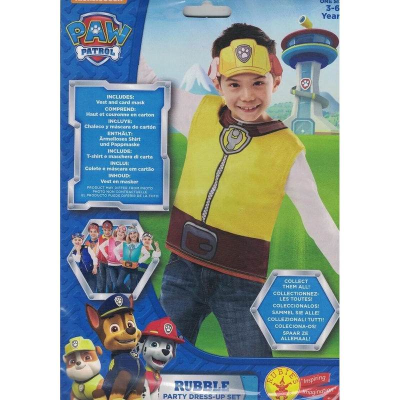 Rubies-Paw Patrol Partytime Costume Rubble 3-6 Years