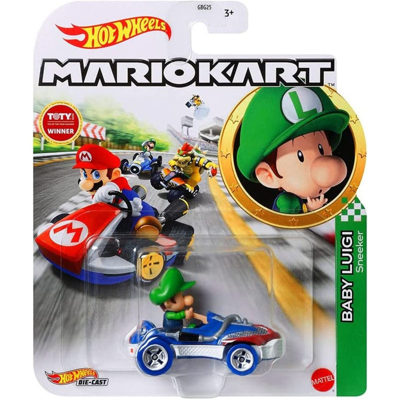 Hot Wheels Mario Kart Die Cast Baby Luigi Toy